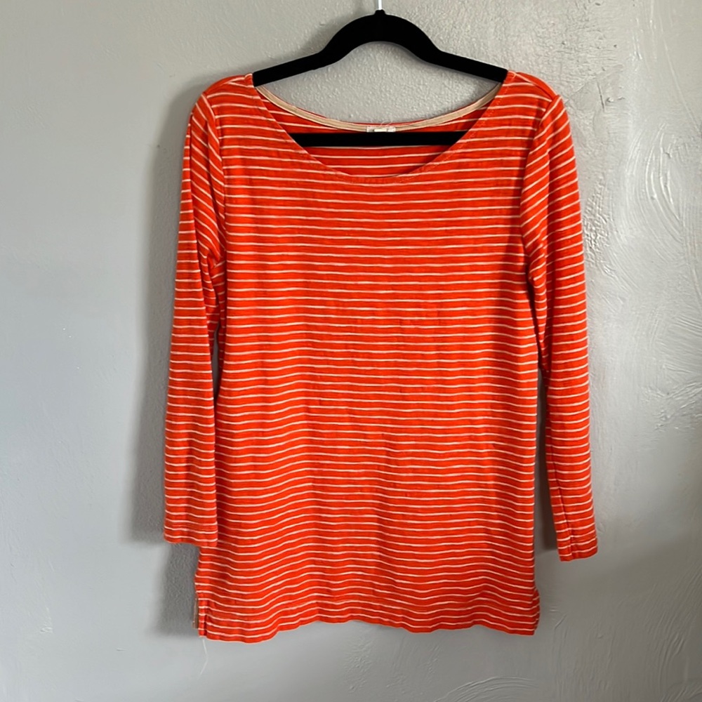 J. Crew 3/4 sleeve striped tee